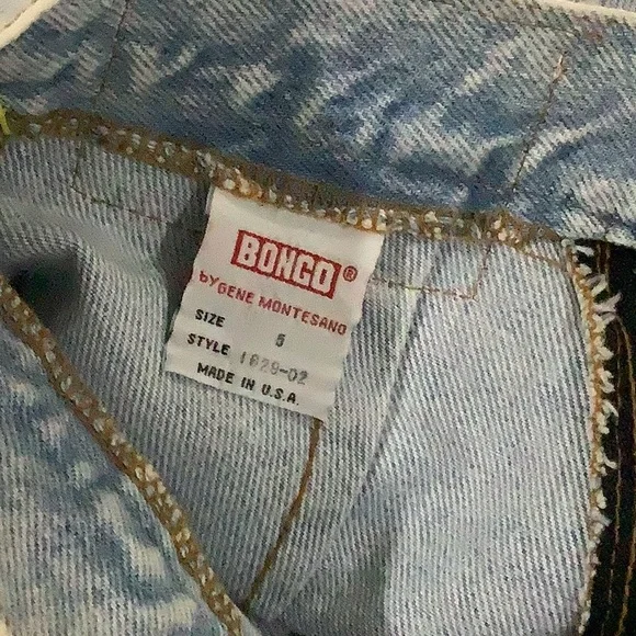 Vintage bongo women’s acid wash high waist denim shirt shorts size 5 juniors - Picture 3 of 4
